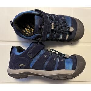 Keen Newport Shoes Youth Boys Size 5 Blue Suede Outdoor Hiking Trail Sneakers